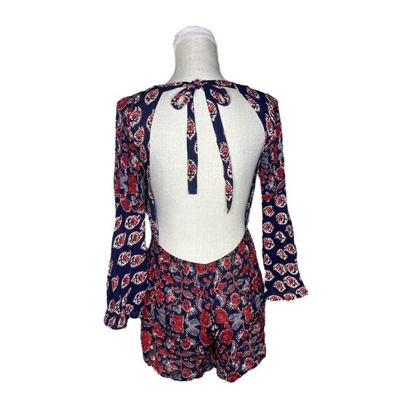 Anthropologie Raga Infinite Nights Open Back Bohemian Mixed Print Romper - Picture 4 of 14